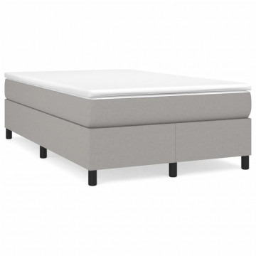 Pat box spring cu saltea, gri deschis, 120x200 cm, textil - Img 2