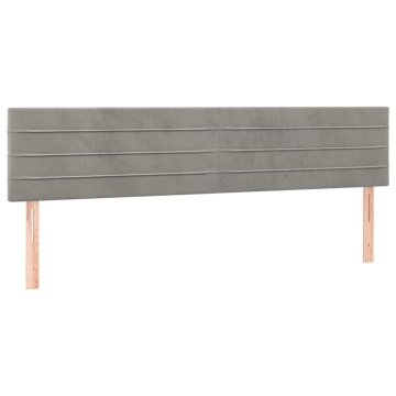 Pat box spring cu saltea, gri deschis, 180x200 cm, catifea - Img 5