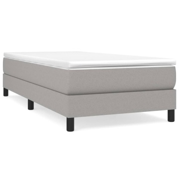 Pat box spring cu saltea, gri deschis, 80x200 cm, textil - Img 2
