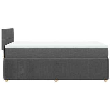 Pat box spring cu saltea, gri închis, 100x200 cm, textil - Img 8