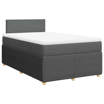 Pat box spring cu saltea, gri închis, 120x190 cm, textil - Img 2