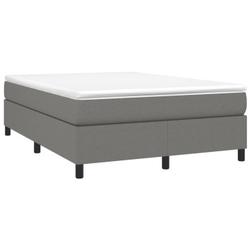 Pat box spring cu saltea, gri închis, 140x200 cm, textil - Img 3