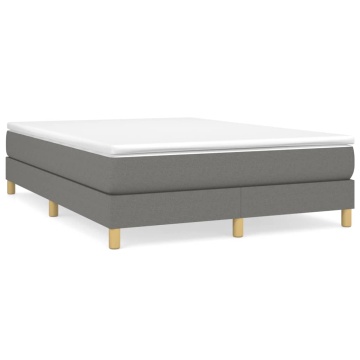 Pat box spring cu saltea, gri închis, 140x200 cm, textil - Img 2