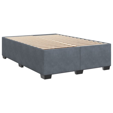 Pat box spring cu saltea, gri închis, 160x200 cm, catifea - Img 8
