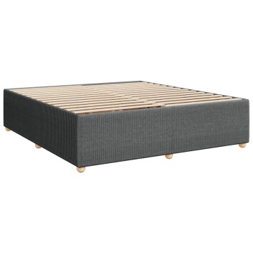 Pat box spring cu saltea, gri închis, 180x200 cm, textil - Img 7