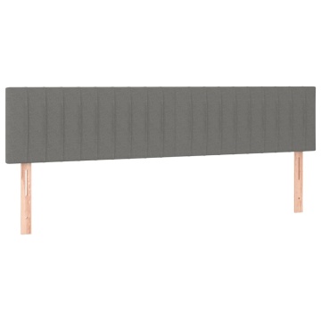 Pat box spring cu saltea, gri închis, 200x200 cm, textil - Img 5