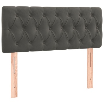 Pat box spring cu saltea, gri închis, 90x190 cm, catifea - Img 5