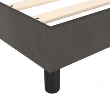 Pat box spring cu saltea, gri închis, 90x190 cm, catifea - Img 5