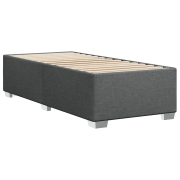 Pat box spring cu saltea, gri închis, 90x200 cm, textil - Img 7