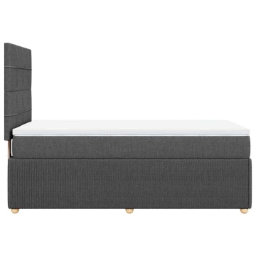 Pat box spring cu saltea, gri închis, 90x200 cm, textil - Img 6