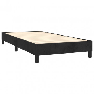 Pat box spring cu saltea, negru, 100x200 cm, catifea - Img 8