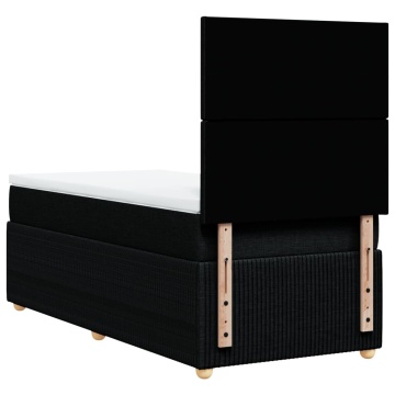 Pat box spring cu saltea, negru, 100x200 cm, textil - Img 7