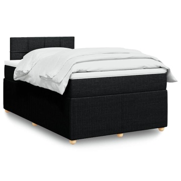 Pat box spring cu saltea, negru, 120x190 cm, catifea - Img 1