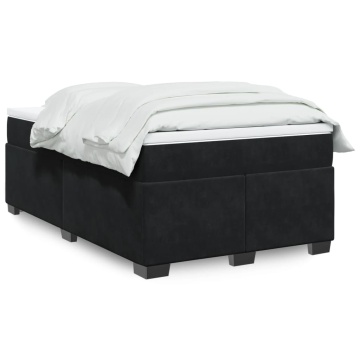 Pat box spring cu saltea, negru, 120x200 cm, catifea - Img 1