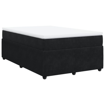 Pat box spring cu saltea, negru, 120x200 cm, catifea - Img 2