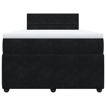 Pat box spring cu saltea, negru, 120x200 cm, catifea - Img 4