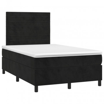 Pat box spring cu saltea, negru, 120x200 cm, catifea - Img 3