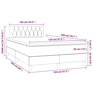 Pat box spring cu saltea, negru, 120x200 cm, textil - Img 6