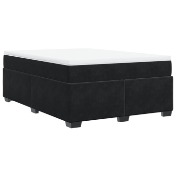 Pat box spring cu saltea, negru, 140x190 cm, catifea - Img 2