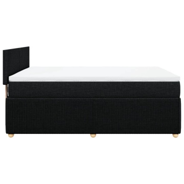 Pat box spring cu saltea, negru, 140x200 cm, textil - Img 8