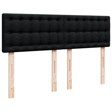 Pat box spring cu saltea, negru, 140x200 cm, textil - Img 6