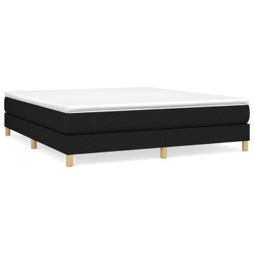 Pat box spring cu saltea, negru, 160x200 cm, textil - Img 2