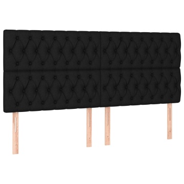 Pat box spring cu saltea, negru, 180x200 cm, catifea - Img 5