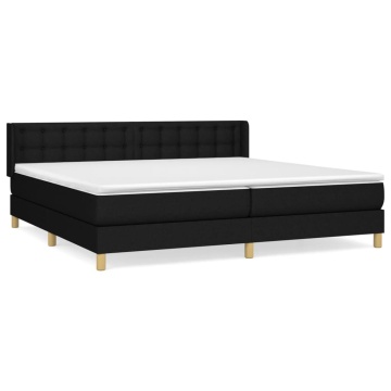 Pat box spring cu saltea, negru, 180x200 cm, catifea - Img 2