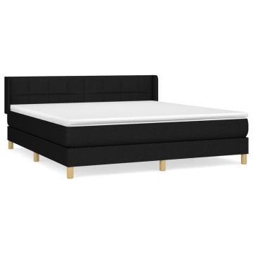Pat box spring cu saltea, negru, 180x200 cm, catifea - Img 2