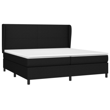 Pat box spring cu saltea, negru, 200x200 cm, textil - Img 3