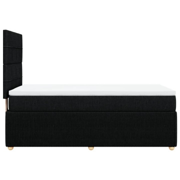 Pat box spring cu saltea, negru, 80x200 cm, textil - Img 6