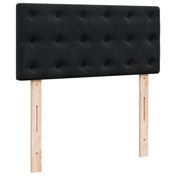 Pat box spring cu saltea, negru, 90x190 cm, catifea - Img 8
