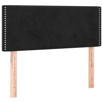 Pat box spring cu saltea, negru, 90x200 cm, catifea - Img 5