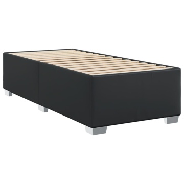 Pat box spring cu saltea, negru, 90x200 cm, piele ecologică - Img 7