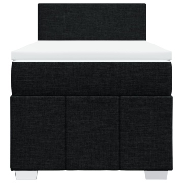 Pat box spring cu saltea, negru, 90x200 cm, textil - Img 4
