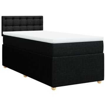 Pat box spring cu saltea, negru, 90x200 cm, textil - Img 2