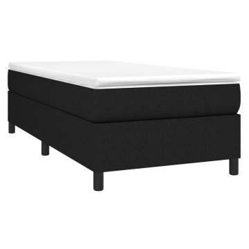 Pat box spring cu saltea, negru, 90x200 cm, textil - Img 3