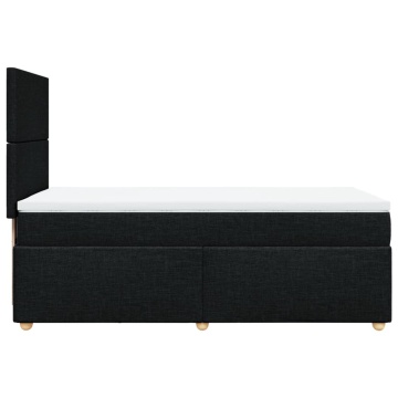 Pat box spring cu saltea, negru, 90x200 cm, textil - Img 6