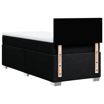 Pat box spring cu saltea, negru, 90x200 cm, textil - Img 5