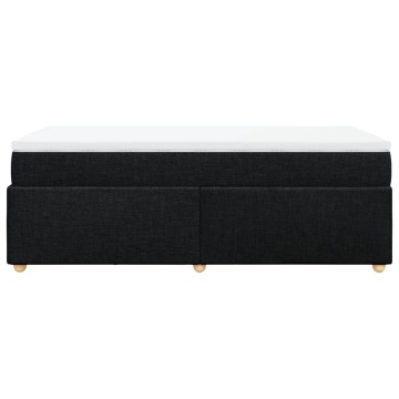 Pat box spring cu saltea, negru, 90x200 cm, textil - Img 7