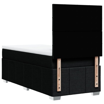 Pat box spring cu saltea, negru, 90x200 cm, textil - Img 7