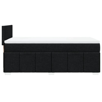 Pat box spring cu saltea, negru, 90x200 cm, textil - Img 6