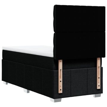 Pat box spring cu saltea, negru, 90x200 cm, textil - Img 5