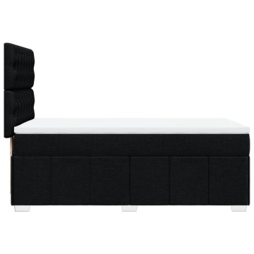 Pat box spring cu saltea, negru, 90x200 cm, textil - Img 8