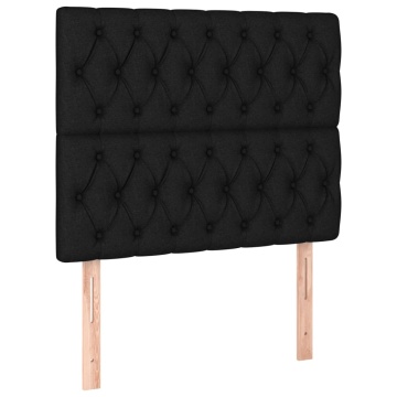 Pat box spring cu saltea, negru, 90x200 cm, textil - Img 5
