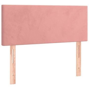 Pat box spring cu saltea, roz, 120x200 cm, catifea - Img 5