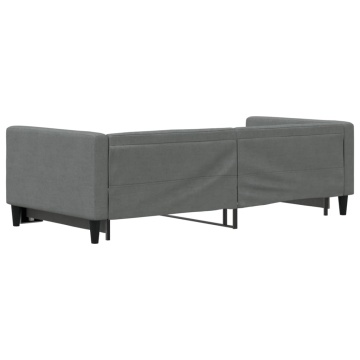 Pat de zi cu extensie, gri închis, 90x200 cm, textil - Img 8