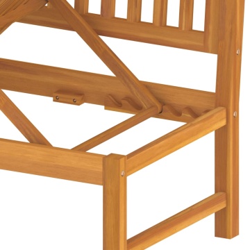 Pat de zi cu perne gri, 200x60x75 cm, lemn masiv de acacia - Img 6