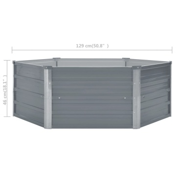 Pat înalt cu straturi, 129x129x46 cm, oțel galvanizat, gri - Img 5
