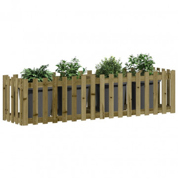 Pat înălțat grădină design gard 200x50x50 cm lemn impregnat pin - Img 3